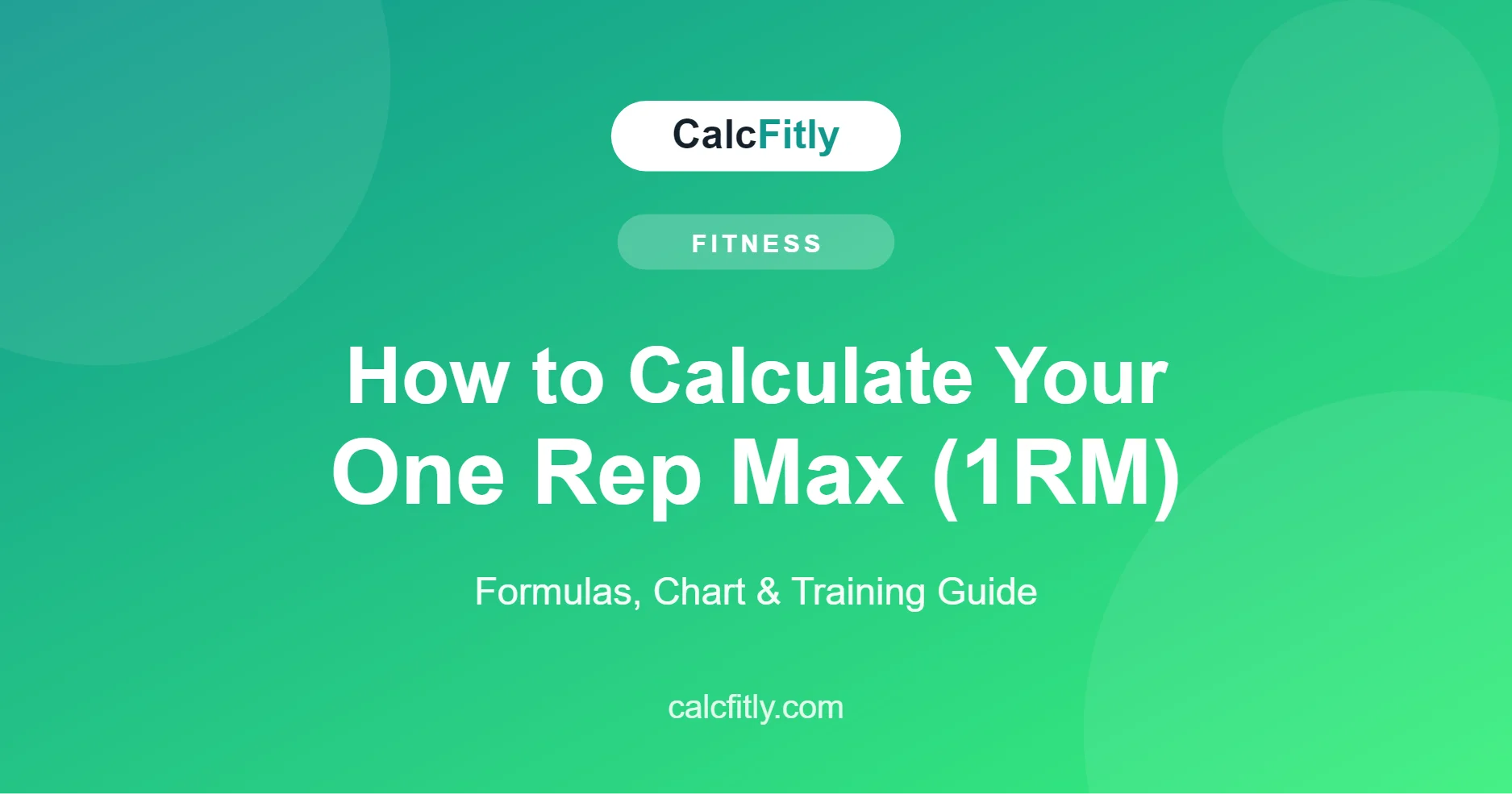 How to calculate your one rep max - 1RM formulas and training chart