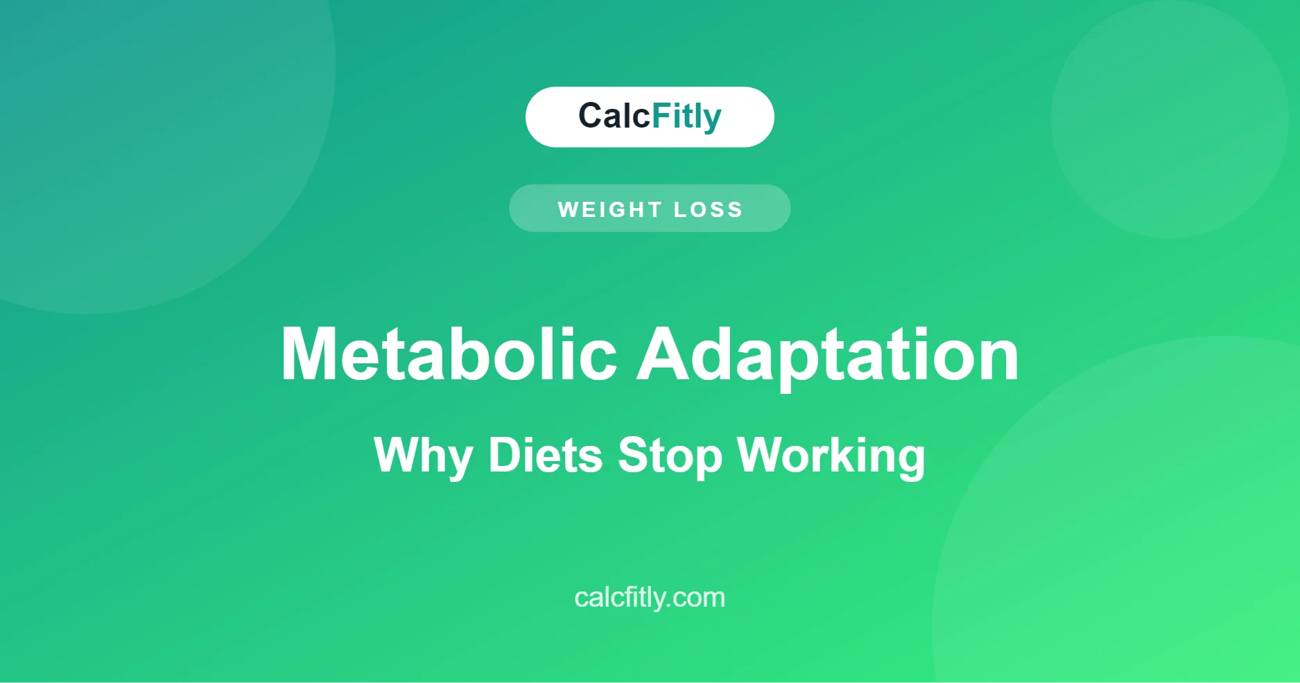 Metabolic adaptation explained - why diets stop working and how to fix it