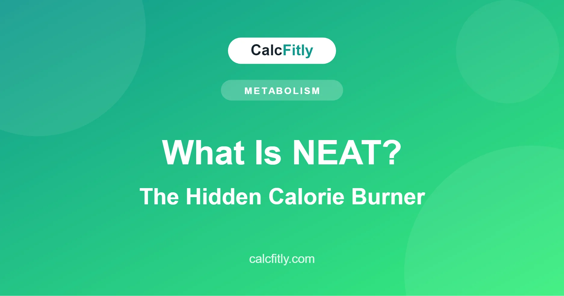 What is NEAT - non-exercise activity thermogenesis, the hidden calorie burner